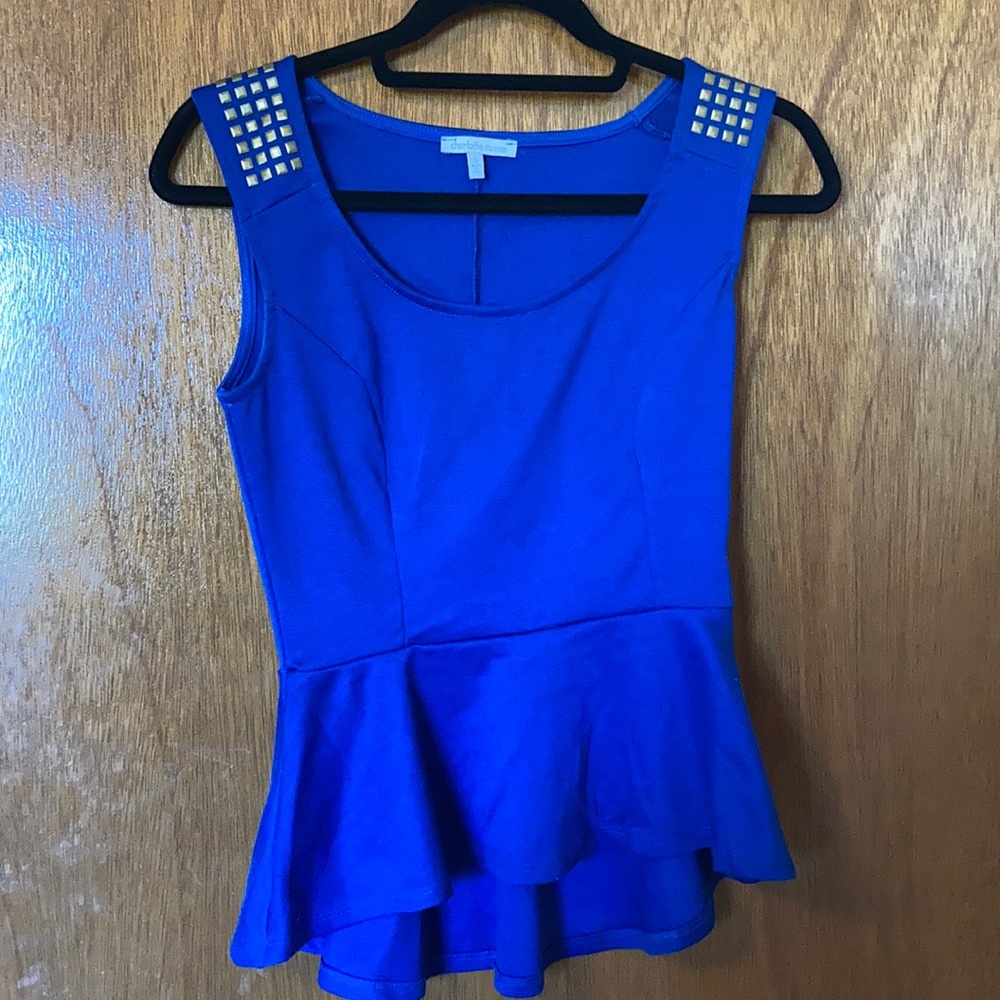 Dark blue peplum top